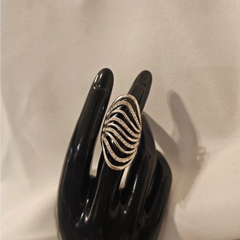 Ride the Silver and Gem Stone Waves Ring